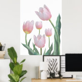 Pastell-Tulpen-Blumendesign Poster (Heimbüro)