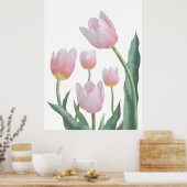 Pastell-Tulpen-Blumendesign Poster (Küche)
