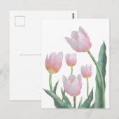 Pastell-Tulpen-Blumendesign Postkarte (Vorne/Hinten)
