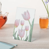 Pastell-Tulpen-Blumendesign Sockelschild (In SItu)