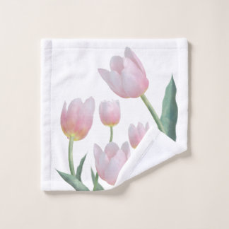 Pastell-Tulpen-Blumendesign Waschlappen