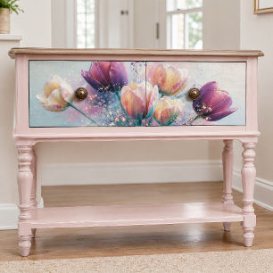 Pastell-Tulpenstrauß-Glow-Decoupage Seidenpapier