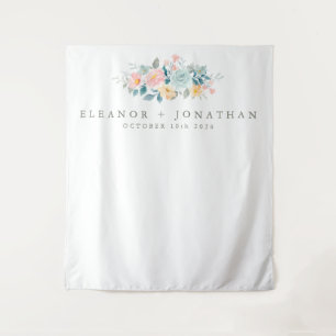 Pastell Türk Rosa Wasserfarben Floral Individuelle Wandteppich