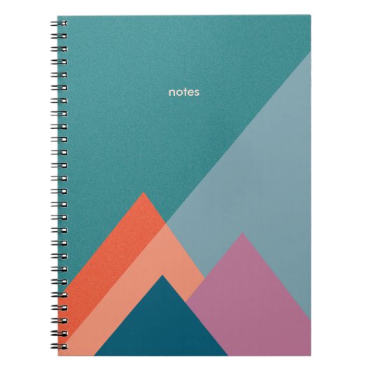 Pastell Türkis Berg Journal oder Notizbuch Notizblock (Vorderseite)