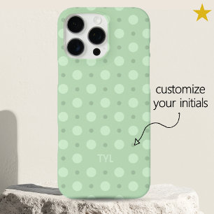 Pastell-Türkis-Punkte-Muster Individueller Name An iPhone 16 Pro Max Hülle