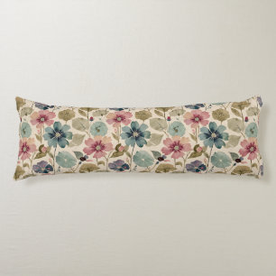 Pastell-Türkis und Mauve-Blumen Vintage Modern Seitenschläferkissen