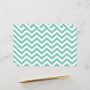 Pastell Türkis & Weiß Chevron Hochzeitskarton