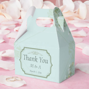 Pastell-Türkis-Weiße-Blumen-Hochzeitsgeschenkbox Geschenkschachtel