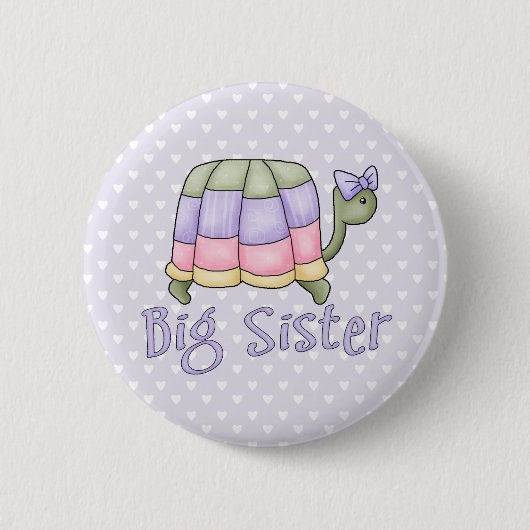 Pastell Turtle Big Sister Button (Vorderseite)