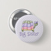 Pastell Turtle Big Sister Button (Vorne & Hinten)