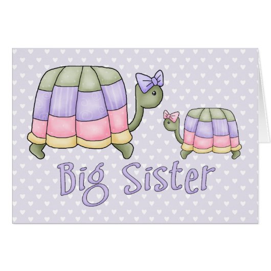 Pastell Turtles Big Sister Blank Card (Vorderseite (Horizontal))