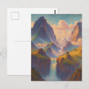 Pastell Twin Peaks - Malerische Landschaftskunst Postkarte