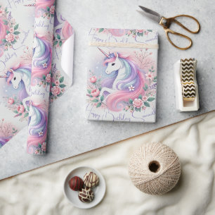 Pastell- und Einhornverpackungspapier Geschenkpapier