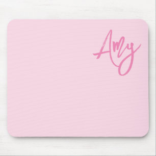 Pastell- und Rosa-Pinsel-Schriftname Mousepad