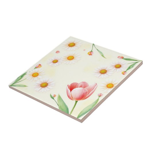 Pastell und Tulpen Fliese (Seite)