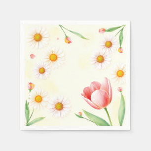 Pastell und Tulpen Serviette
