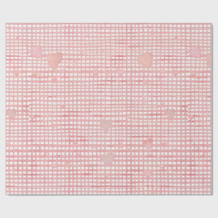 Pastell-Valentins-Gingham-Geschenkpapier Geschenkpapier