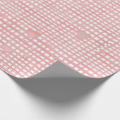 Pastell-Valentins-Gingham-Geschenkpapier Geschenkpapier (Ecke)