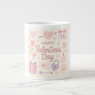 Pastell-Valentinstag-Tasse Jumbo-Tasse