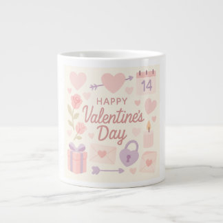 Pastell-Valentinstag-Tasse Jumbo-Tasse