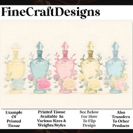 Pastell Vintag Glass Parfümflaschen AE8 Decoupage Seidenpapier