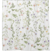 Pastell Vintage Blume Duschvorhang (Vorderseite)