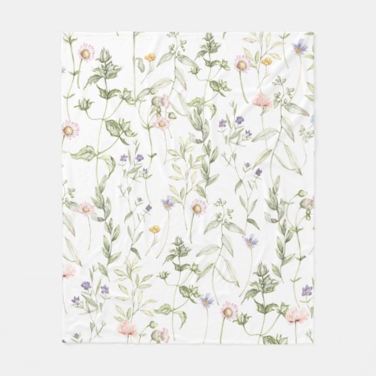 Pastell Vintage Blume Fleecedecke (Vorderseite)