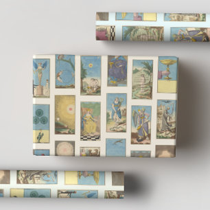 Pastell Vintage französische Tarot Card Geschenkpapier Set