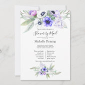 Pastell Violet Floral Baby oder Brautparty per Pos Einladung (Vorderseite)