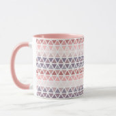 Pastell Violet Lila Pink Mauve Triangle Muster Tasse (Links)