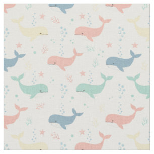 Pastell-Wal-Whimsical-Meeres-Tiere-Druck Stoff