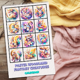 Pastell-Wald-Fantasie-Kreaturen-Kalender Kalender