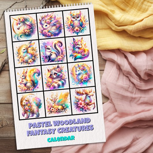 Pastell-Wald-Fantasie-Kreaturen-Kalender Kalender