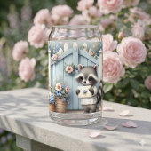 Pastell-Waschbär-Briefgarten Dosenglas