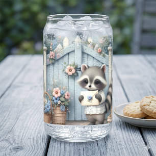 Pastell-Waschbär-Briefgarten Dosenglas