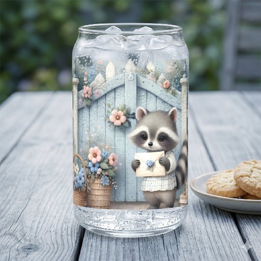 Pastell-Waschbär-Briefgarten Dosenglas
