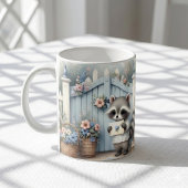 Pastell-Waschbär-Briefgarten Kaffeetasse