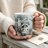 Pastell-Waschbär-Briefgarten Kaffeetasse