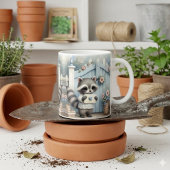 Pastell-Waschbär-Briefgarten Kaffeetasse