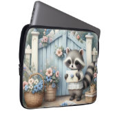 Pastell-Waschbär-Briefgarten Laptopschutzhülle (Vorne Rechts)