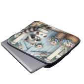 Pastell-Waschbär-Briefgarten Laptopschutzhülle (Vorne Knopf)