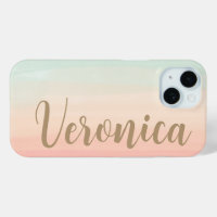 Pastell Wasserfarbe Glas Peach Personalisiert