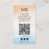 Pastell-Wasserfarbe Individueller QR-Code und Mono Visitenkarte (Rückseite)