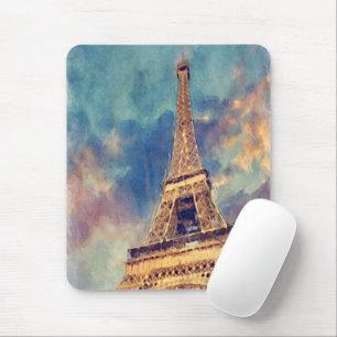 Pastell-Wasserfarbe Paris Eiffelturm Kunstmalerei Mousepad