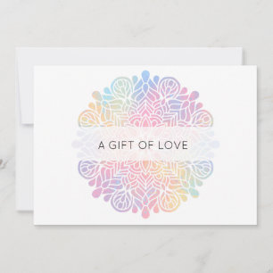 *~* Pastell Wasserfarbe Regenbogen Mandala Spiritu Mitteilungskarte