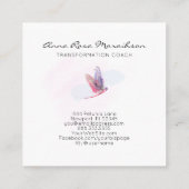 *~* Pastell Wasserfarbe Rosa Libelle Geschäft Quadratische Visitenkarte (Rückseite)