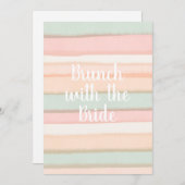 Pastell Wasserfarbe Streifen Brunch Brautparty Einladung (Vorne/Hinten)