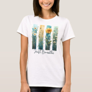 PASTELL-WASSERFARBE-WILDBLUMEN-PINSELSTRICHE T-Shirt
