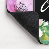 Pastell-Wasserfarben-Blumenmonogramm Mousepad (Ecke)