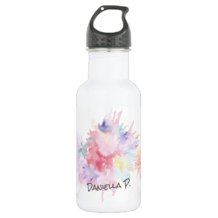 Pastell-Wasserfarben-Kunst-Angriff-Kinder-Signatur Edelstahlflasche